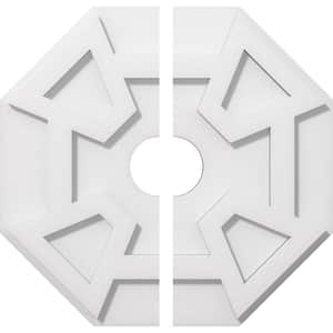 1 in. P X 5-1/2 in. C X 16 in. OD X 3 in. ID Logan Architectural Grade PVC Contemporary Ceiling Medallion, Two Piece