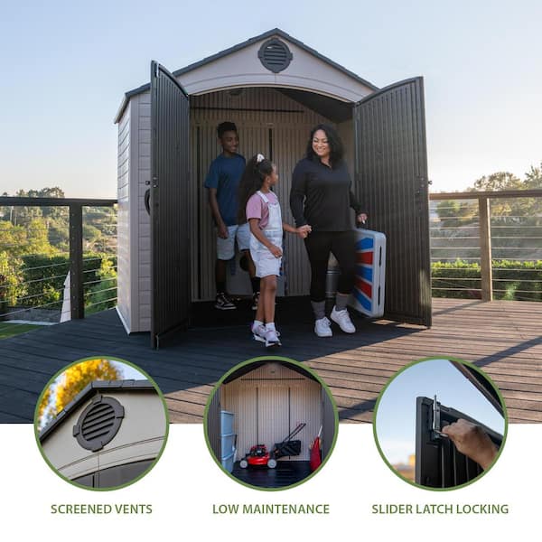 Lifetime 8 ft. W x5 ft. D Resin Outdoor Storage Shed with Double