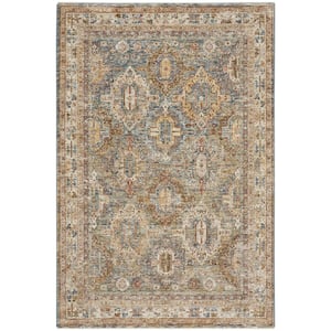 Sahar Blue 4 ft. x 6 ft. Floral Vintage Traditional Area Rug