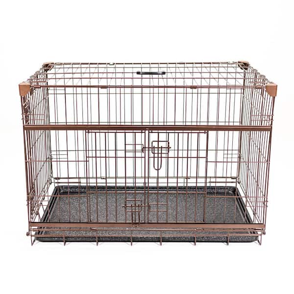 Lucky Dog Dwell Series 36 in. Crate with Sliding Door - Bronze Finish