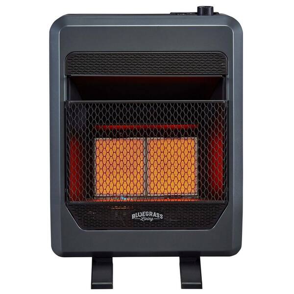 Bluegrass Living Propane Gas Vent Free Infrared Gas Space Heater With Blower 18 000 Btu T Stat Control 0086 The Home Depot