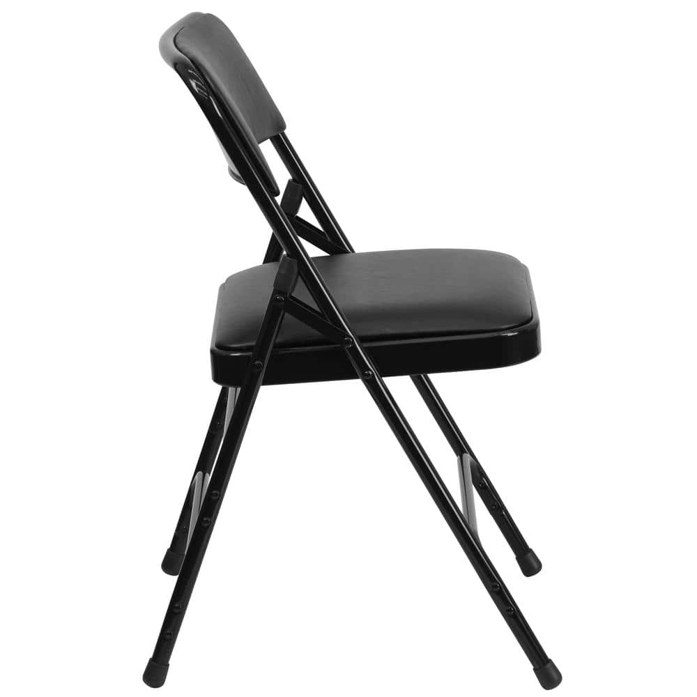 Hercules Series Black Steel Padded Folding Chair