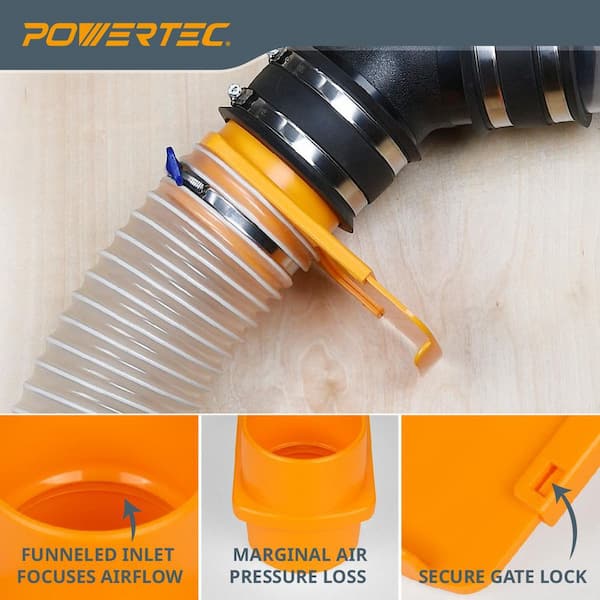4 in. x 20 ft. Dust Collection Hose with Cone Reducer and Fittings Kit for Dust Collection Systems