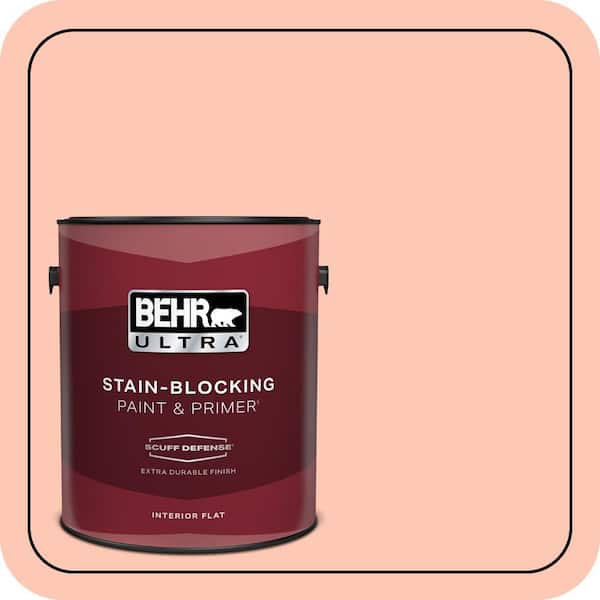 BEHR ULTRA 1 gal. #210A-3 Malibu Peach Extra Durable Flat Interior Paint & Primer