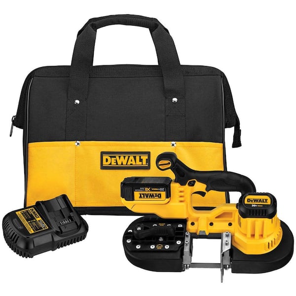 DEWALT 20-Volt MAX Lithium-Ion Cordless Band Saw Kit with Battery 4Ah, Charger and Contractor Bag
