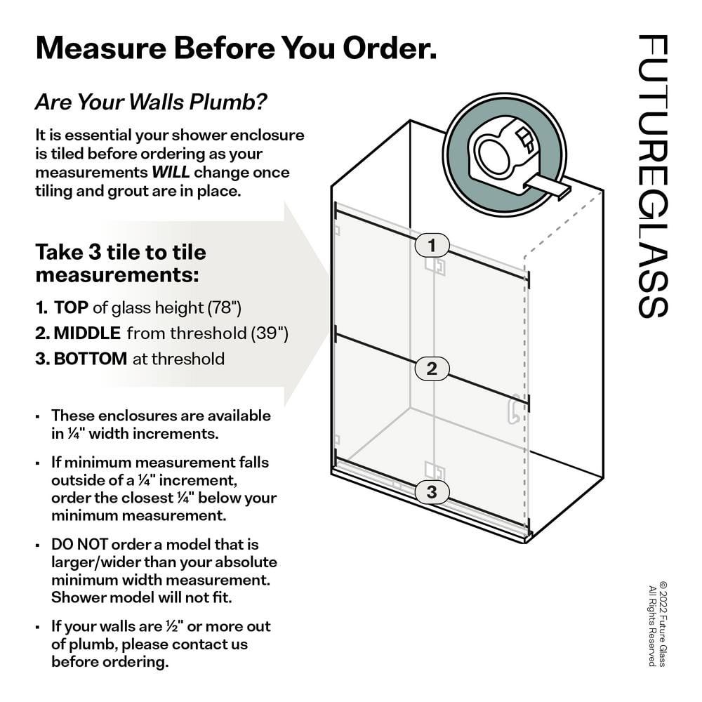 Halo 78" Frameless Clear Glass Hinged Shower Door with Polished Chrome Finish