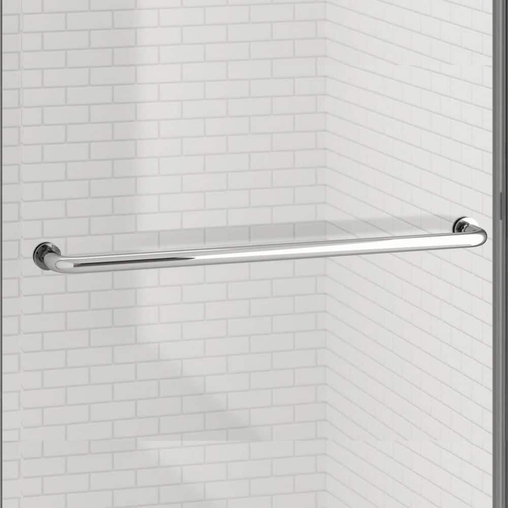 48" x 74" Chrome Frameless Double Sliding Shower Door