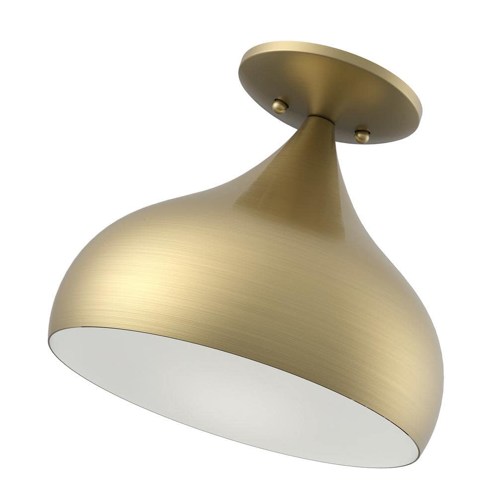 Amador Transitional Teardrop Semi-Flush Mount in Antique Brass