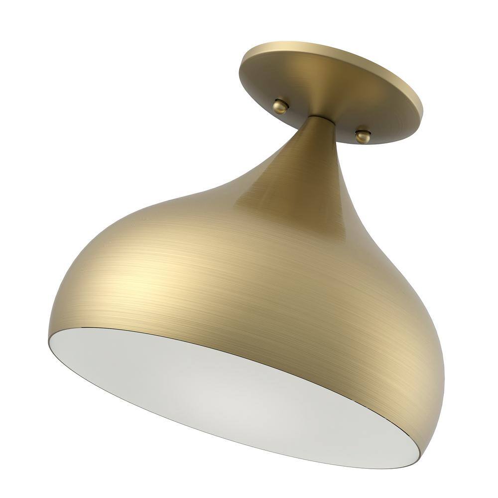 Amador Transitional Teardrop Semi-Flush Mount in Antique Brass