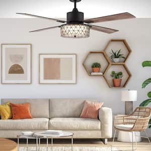 Brooks 52 in. Integrated LED Black Ceiling Fan with Light Kit and Remote Control