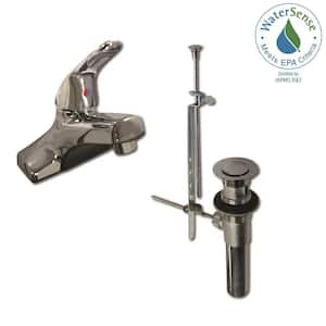 Dominion 4 in. Centerset 1-Handle Bathroom Faucet in Chrome with Pop-Up