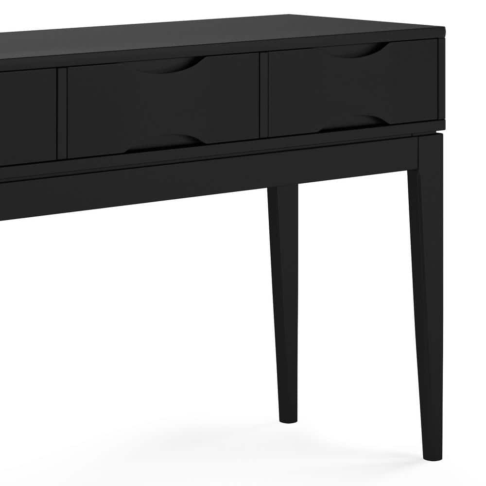 Harper Transitional Solid Hardwood Console with Storage in Black