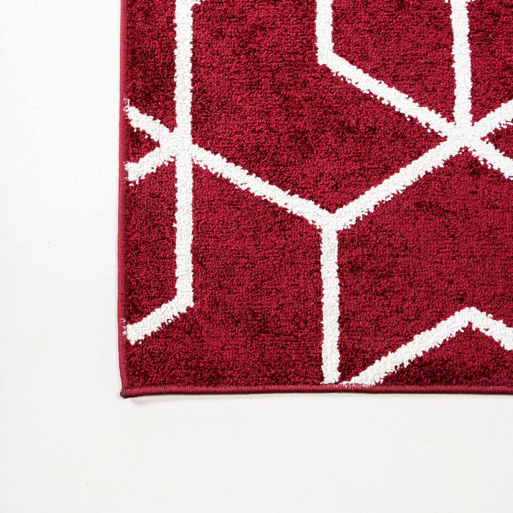 Jonathan Y Red and White Geometric Flat Woven Area Rug