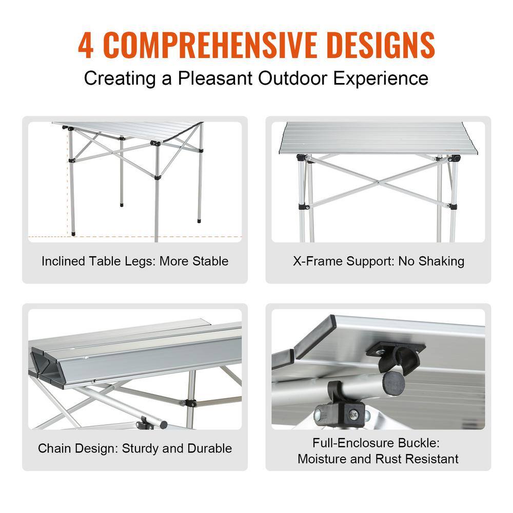 Compact Aluminum Folding Camping Table with Carry Bag