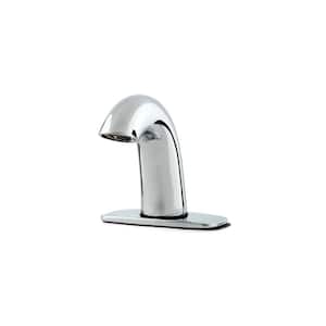 Aqua-FIT Serio Series Hydropower Touchless Single Hole Bathroom Faucet with 4 in. Cover Plate in Chrome