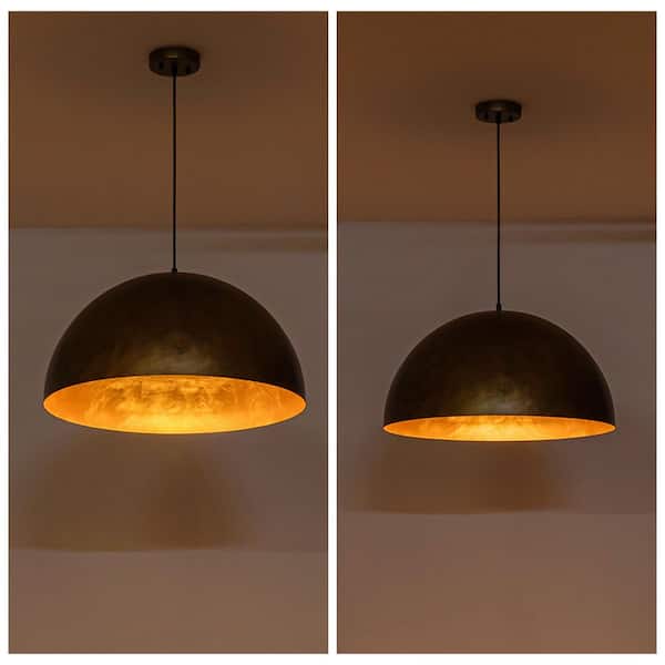 HUOKU PCover Modern Farmhouse 23.6 in. W 1-Light Dome Pendant