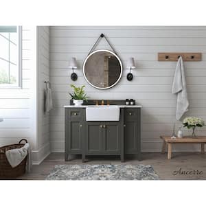 Adeline 48 in. W x 20.1 in. D Bath Vanity in Sapphire Gray with Marble Vanity Top in Carrara White with White Basin
