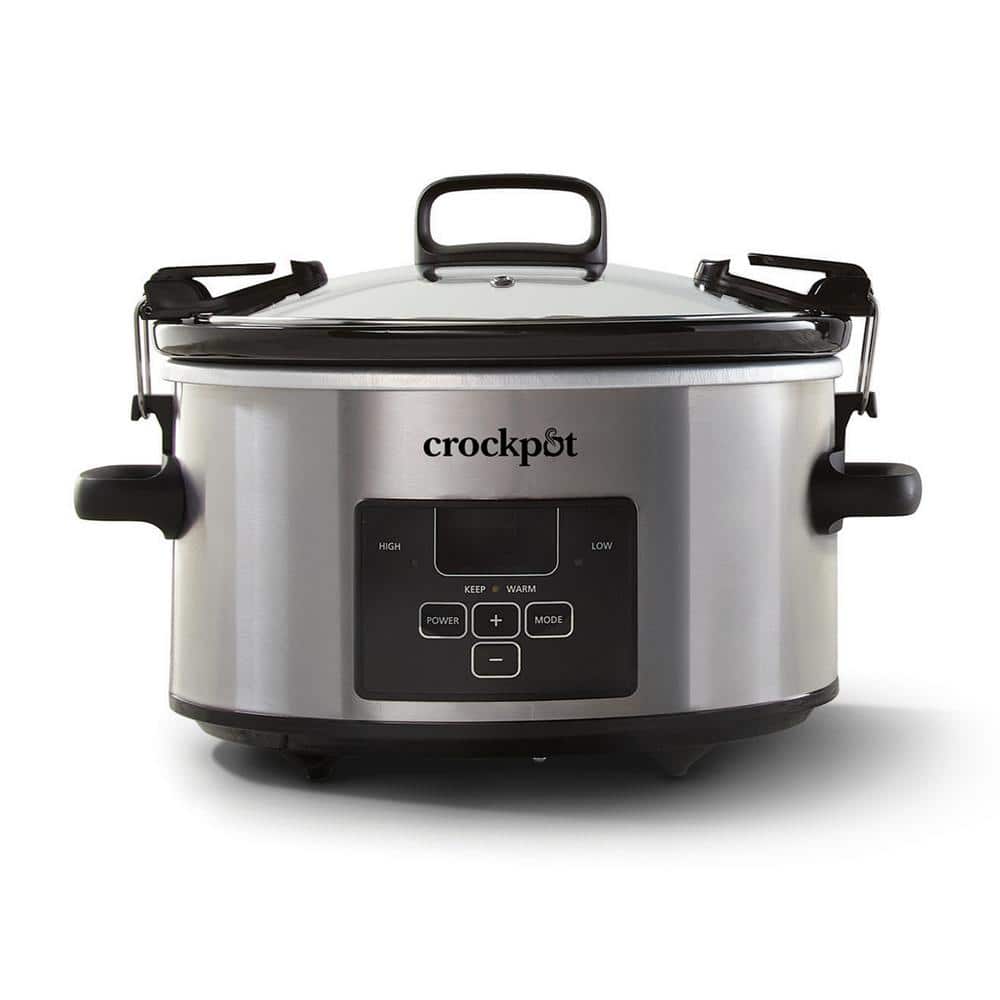syv kabine forsinke Crock-Pot 4-qt. Stainless Steel Cook and Carry Programmable Slow Cooker  2122615 - The Home Depot