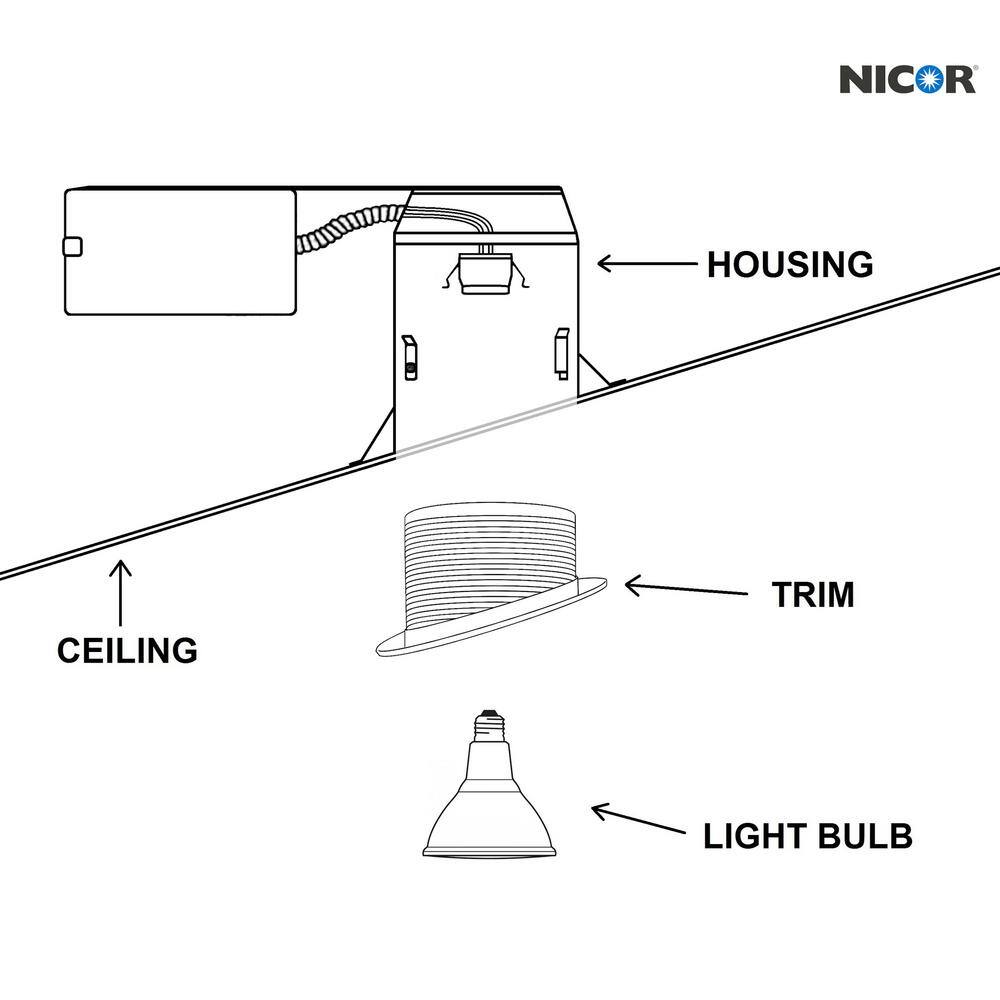 6-Inch White and Black Decorative Recessed Trim