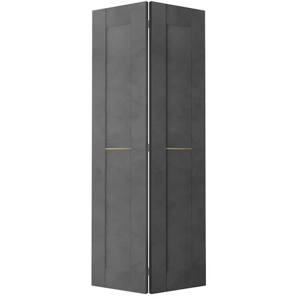 Belldinni Vona 07 1H Gold 48 in. x 79.375 in. Solid Composite Core Wood Dark Urban Finished Bifold Door with Hardware