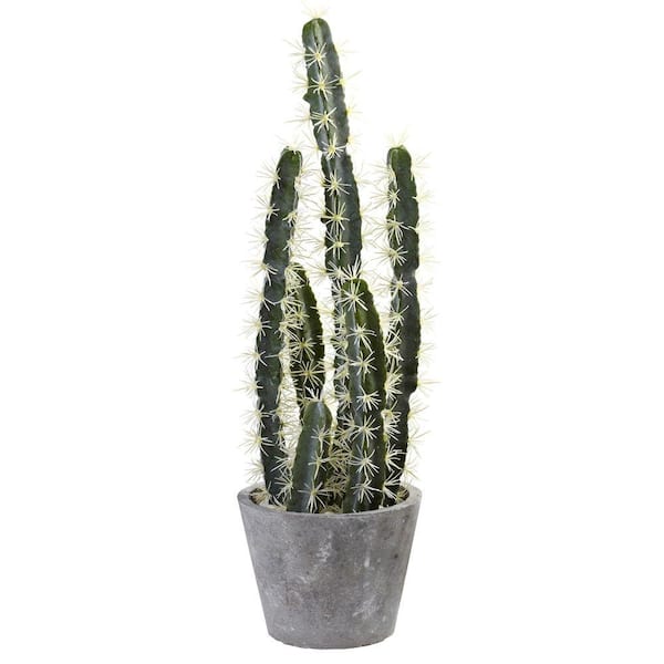 Nearly Natural - Artificial Decorative Cactus Garden with Cement Planter