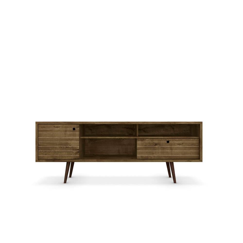 Liberty Rustic Brown Mid-Century Modern TV Stand with Storage