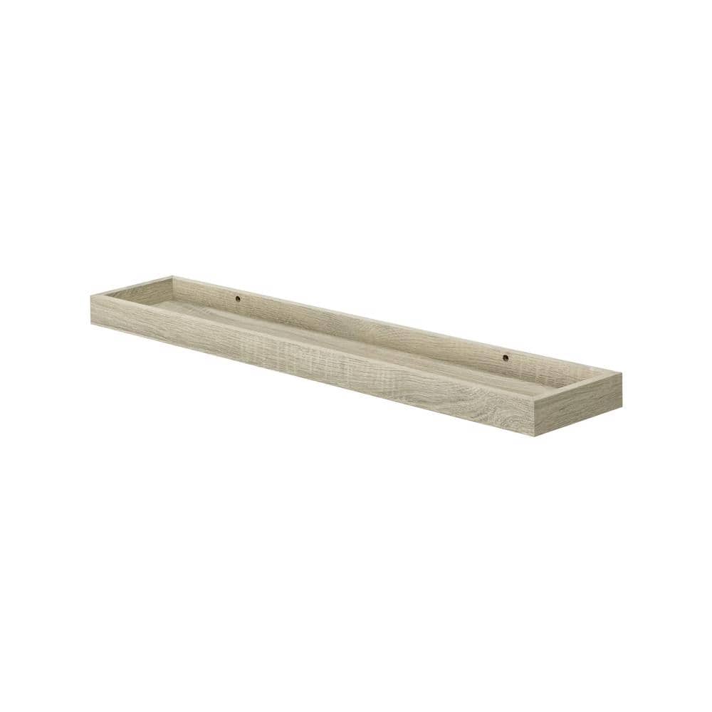 Loggia 31.5 in. x 5.9 in. x 1.6 in. Oak Vintage Decorative Wall Shelf with Brackets product image for price tracking