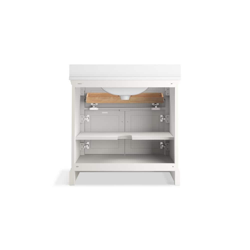 Charlemont 36-Inch White Bathroom Vanity with Quartz Top