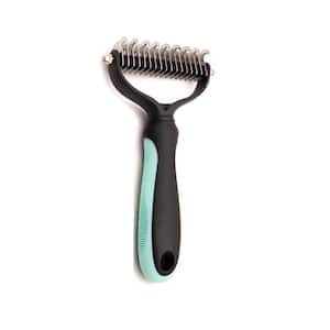 Pet Grooming Brush for Dogs and Cats Deshedding and Dematting Tool for Removing Knots, Mats, Tangles, Large, Green