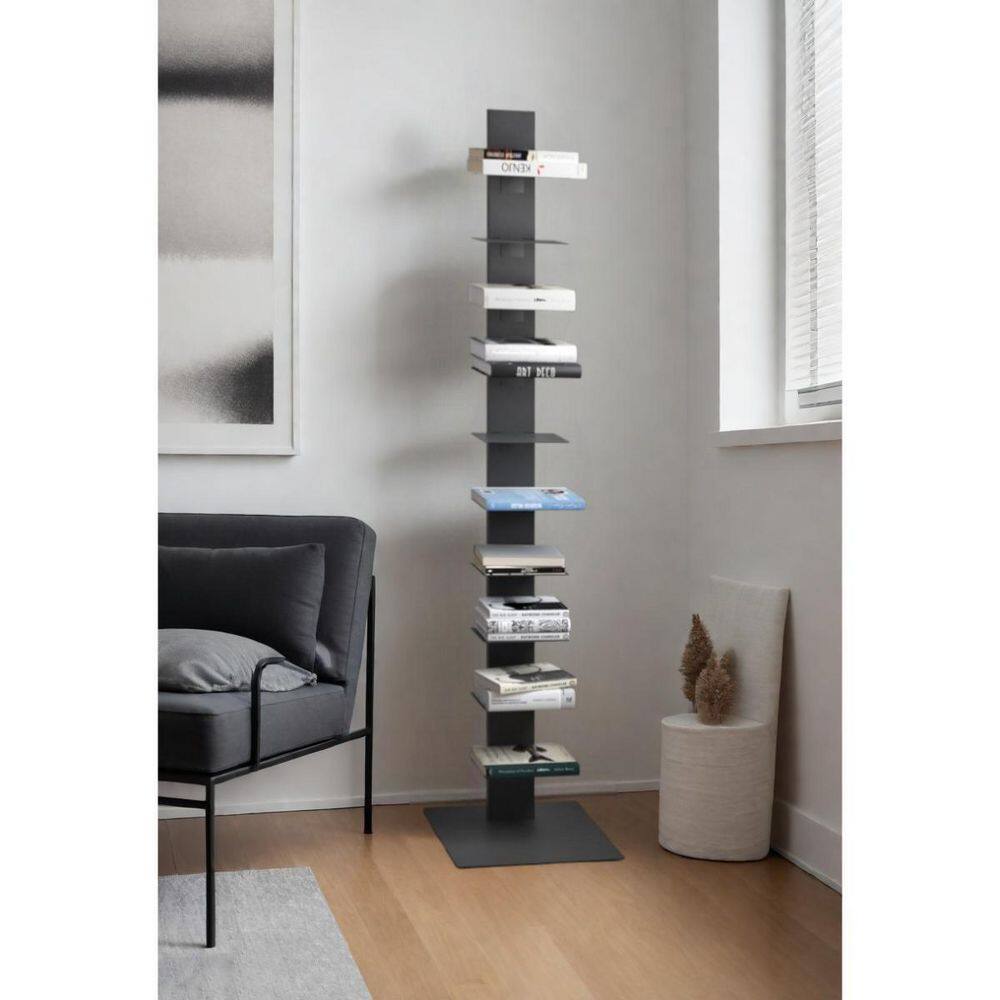 59.85 in. Tall Dark Gray Metal 10 Shelf Standard Bookcase price history on PriceWatchPro