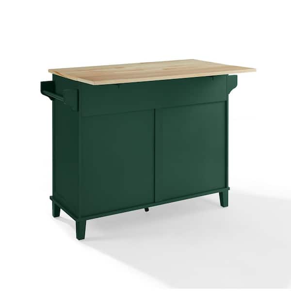 CROSLEY FURNITURE Cora Emerald Green Kitchen Island with Drop Leaf