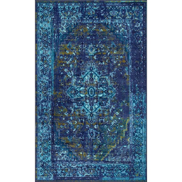 nuLOOM Reiko Vintage Persian Blue Doormat 2 ft. x 3 ft.  Area Rug