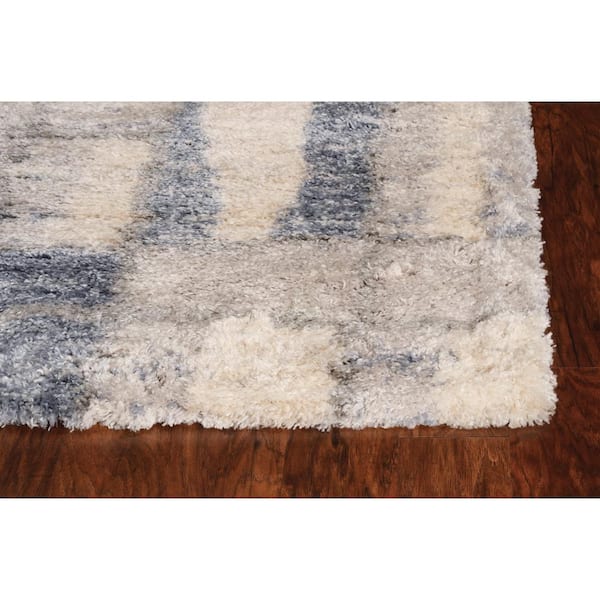 Rune Ivory/Blue 5 ft. x 8 ft. Geometric Nautical Area Rug