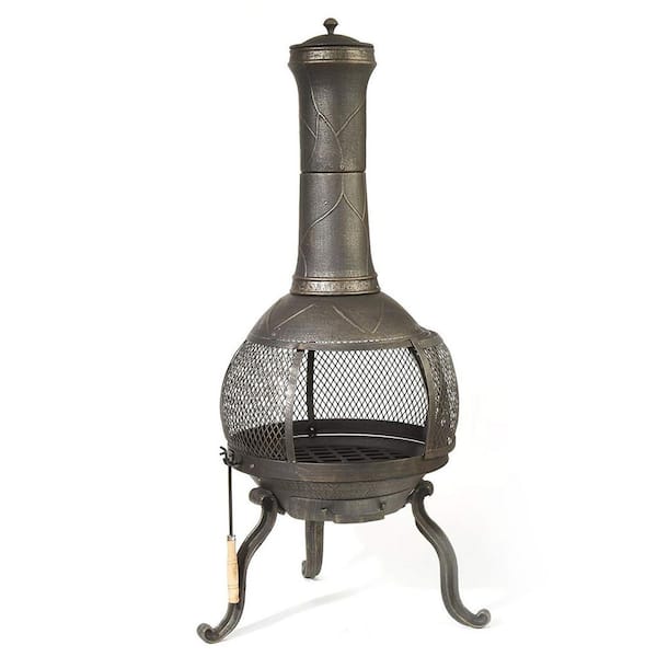 KAY HOME PRODUCTS 22.70 in. H Outdoor Metal Black Chimenea