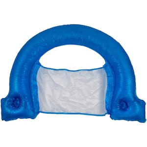 45.5 in. W Inflatable Blue Swimming Pool Mesh Sling Chair Pool Float