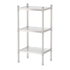 14.25 in. W x 28.25 in. H 3-Tier Rectangle Taboret in Satin Nickel