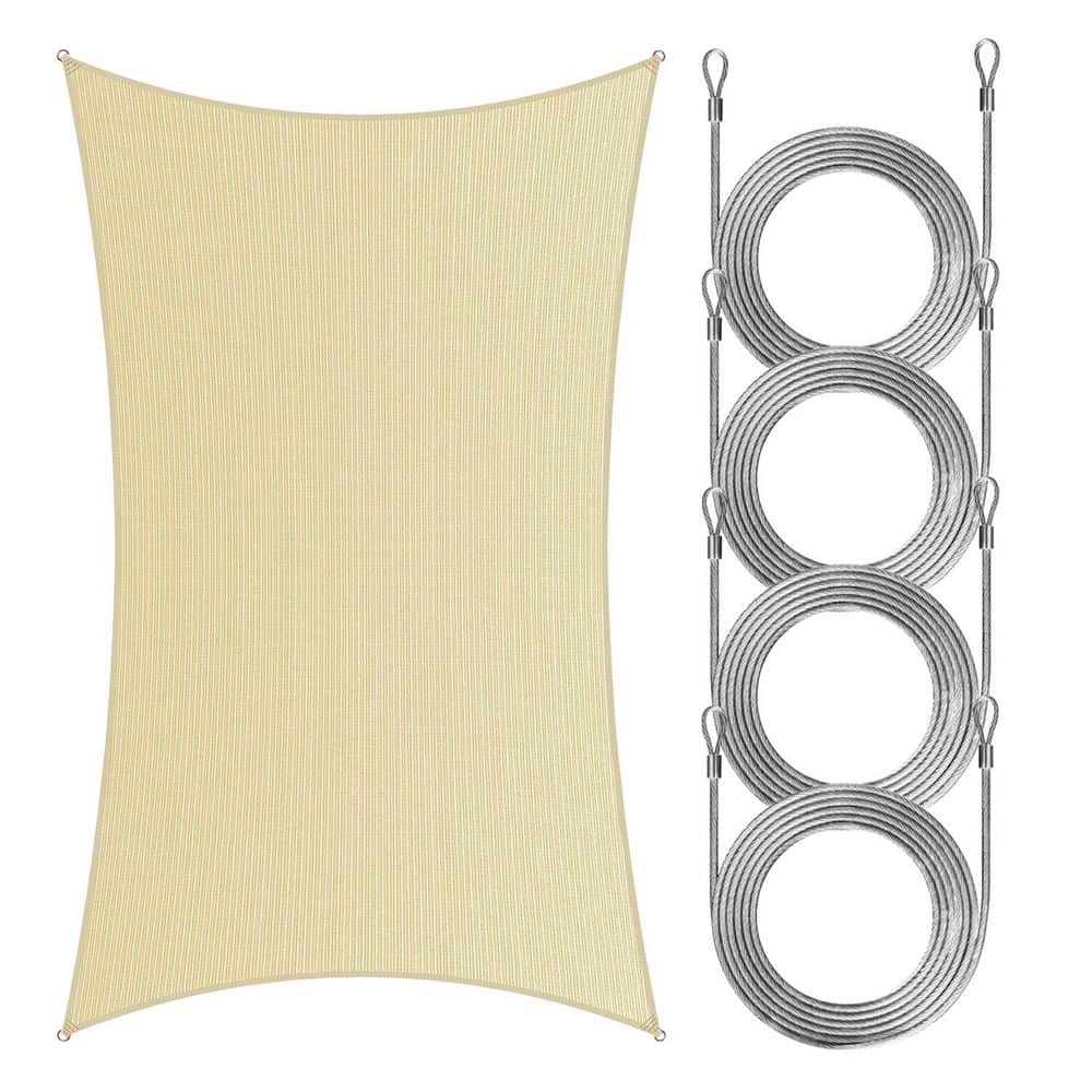 8 ft. x 14 ft. Rectangle Sun Shade Sail with Rope-Beige price history on PriceWatchPro