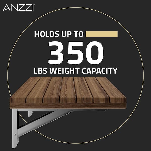 Shoren 12.6 in. Teak Wall Mounted Shower Seat
