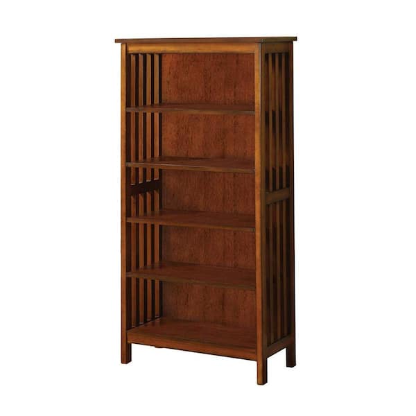 Benjara Antique Oak Traditional Media Shelf