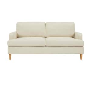 Winnick 73.6 in. Modern Scandinavian Square Arm Fabric Sofa in Oyster Beige