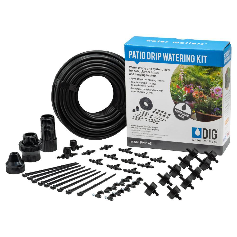 HIRALIY 50FT Drip Irrigation System Kit - 12 Pressure Compensated Drippers With 5-Way Connector