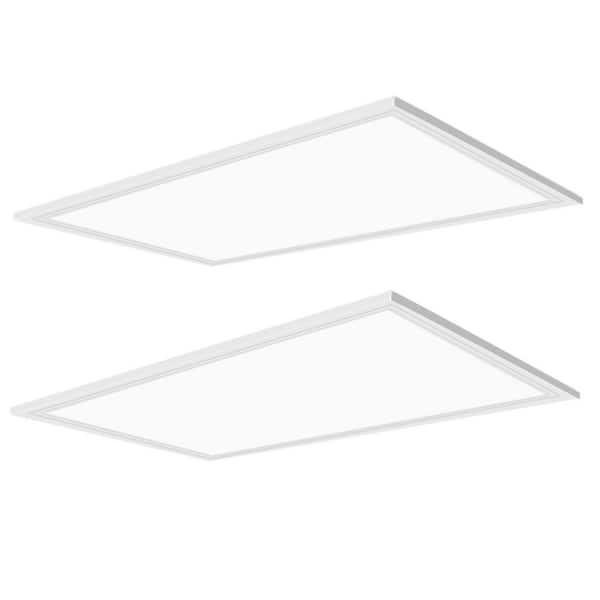 2-Piece of 2 ft. x 4 ft. Integrated LED 7800-Lumens 5000K 110-277-Volt Commercial Grade Recessed Troffer Lights