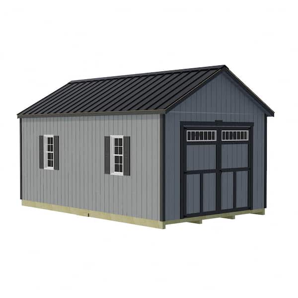 Tailored Titan 12 ft. x 16 ft. Wood Garage Kit with Classic Transom Doors and Fortress Floor Included