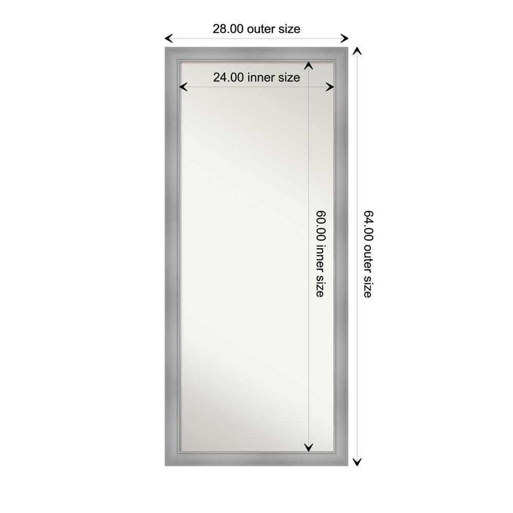 Flair Polished Nickel 72" Full-Length Leaner Wood Mirror