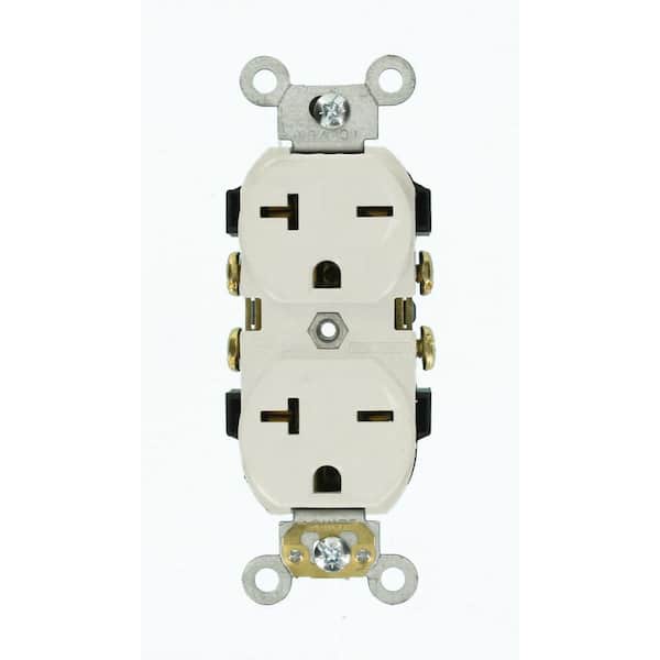 Leviton 20 Amp 250 V NEMA 6-20R Duplex Outlet/Receptacle, White (1-Pack) 5822-W
