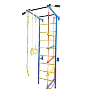 5-In-1 Small Blue Paradise Swedish Ladder Wall Child's Gym Playset Rope Wall Climbing