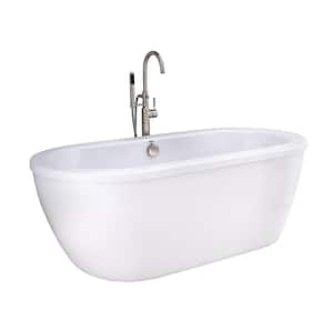 Cadet 66 in. x 32 in. Japanese Soaking Bathtub with Center Hand Drain in Arctic White