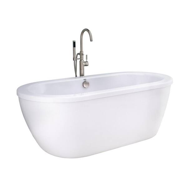 American Standard Cadet 66 in. x 32 in. Japanese Soaking Bathtub with Center Hand Drain in Arctic White