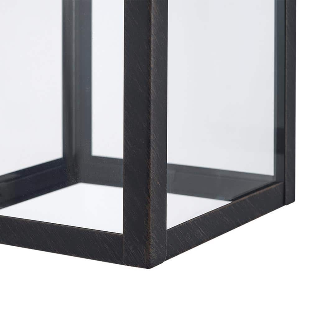 Bowery Brushed Dark Bronze Lantern Wall Sconce with Clear Glass
