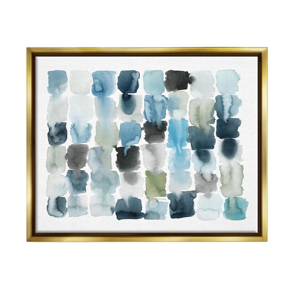 The Stupell Home Decor Collection Ocean Inspired Abstract Tiles Blue Green Watercolor by Grace Popp Floater Frame Abstract Wall Art Print 25 in. x 31 in.